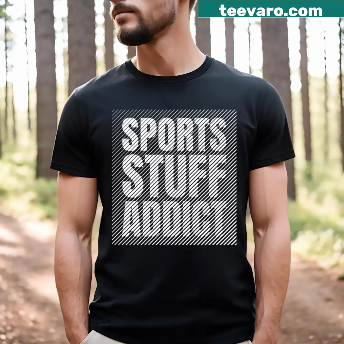 Graphic t-shirt for sports memorabilia collectors — on a men's t-shirt