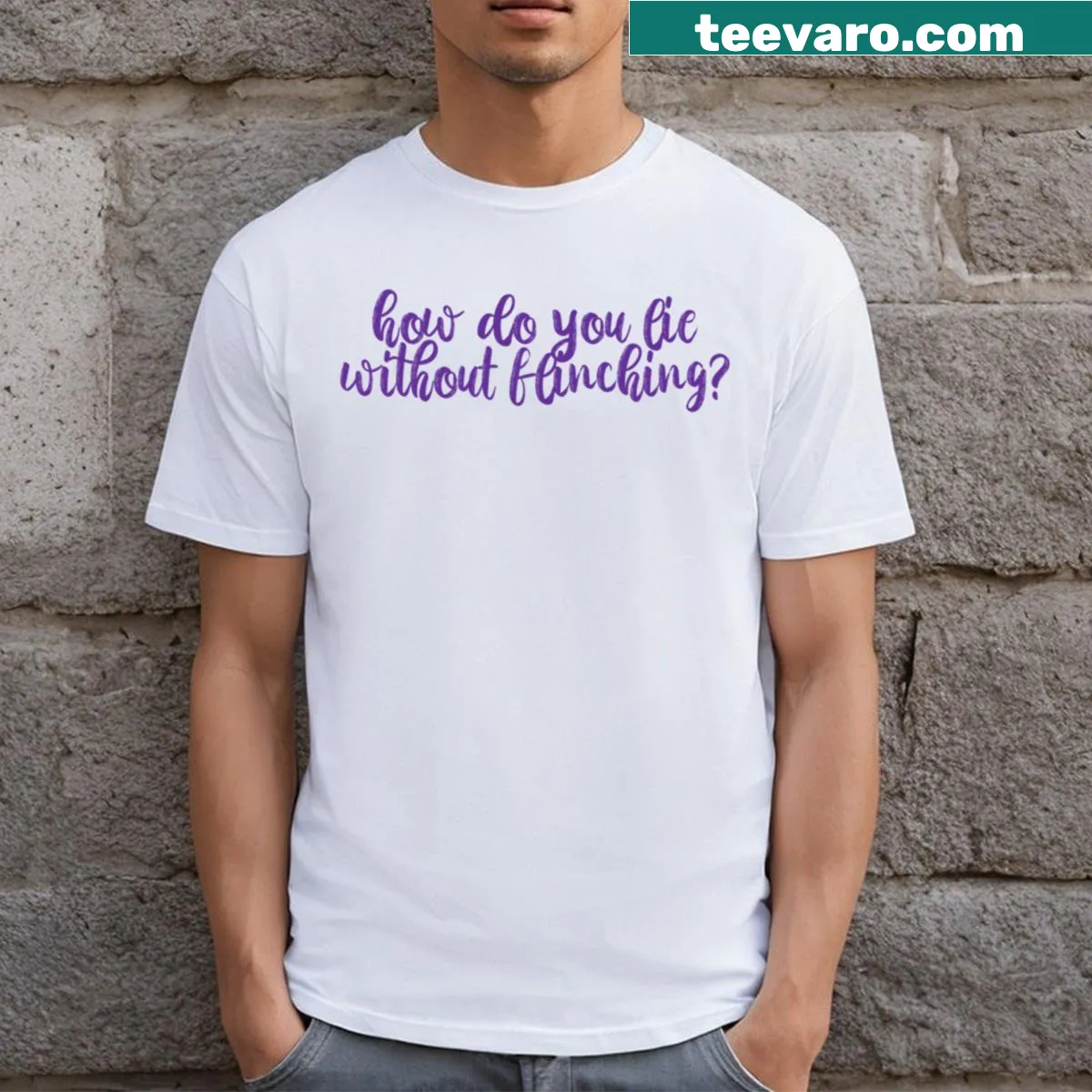 Edgy t-shirt featuring graphic inspired by Olivia Rodrigo — on a men's t-shirt