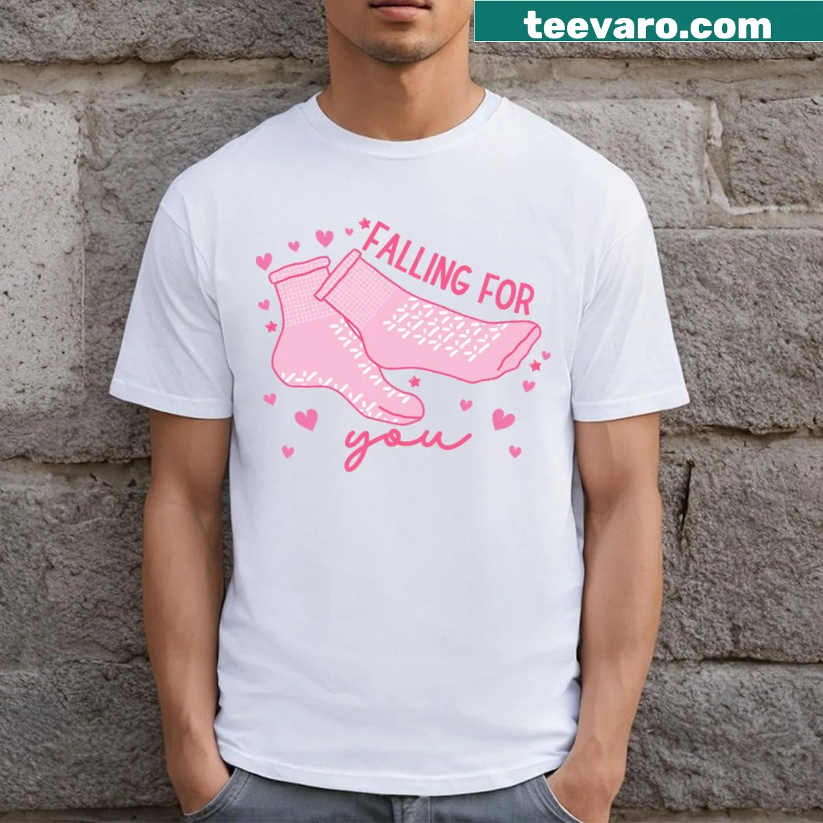 Valentine's Day nurse t-shirt with a playful heart-themed graphic — on a men's t-shirt
