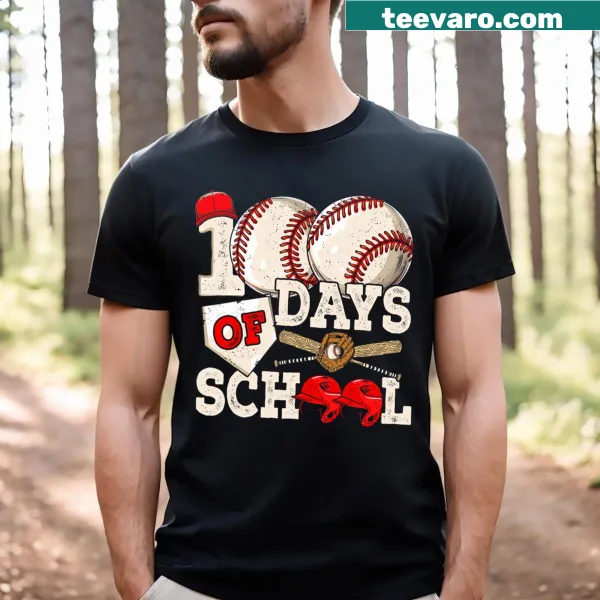 T-shirt with baseball graphic for 100 Days Of School