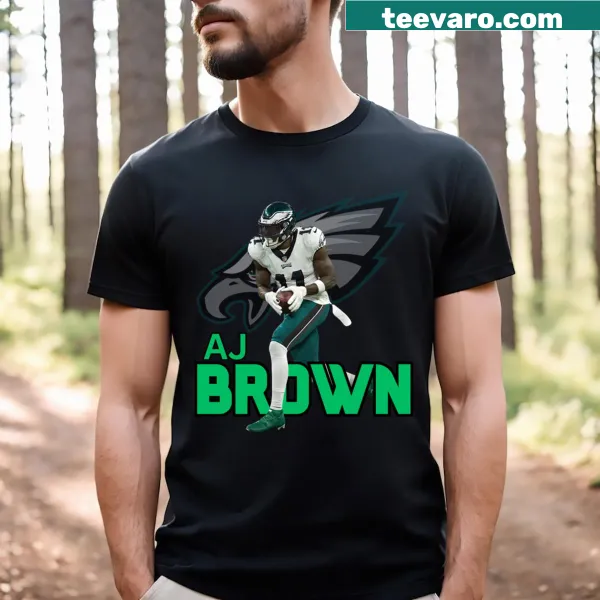 AJ Brown graphic T-shirt celebrating the Philadelphia Eagles