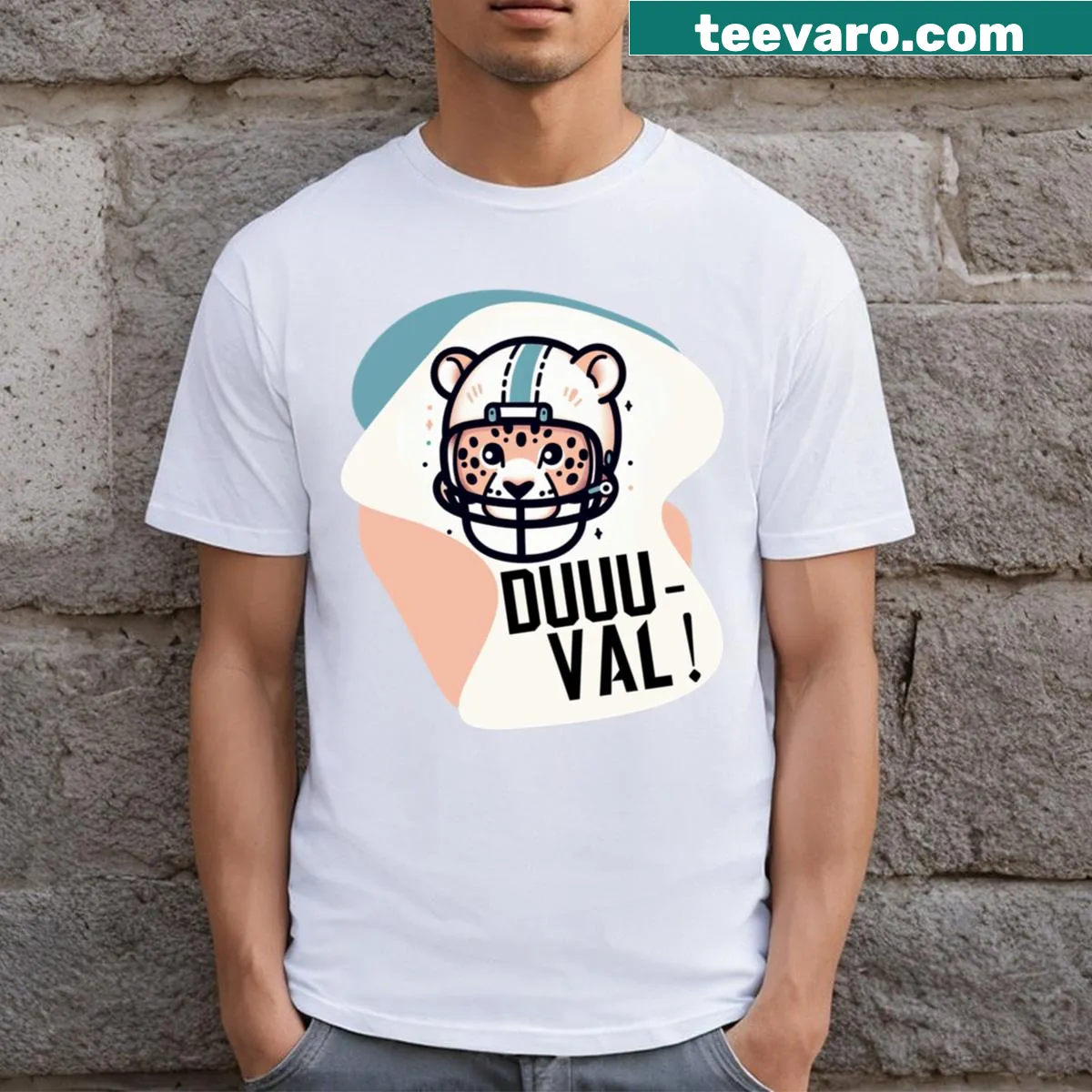 Humorous Jacksonville Jaguars T-shirt with Duval theme — on a men's t-shirt