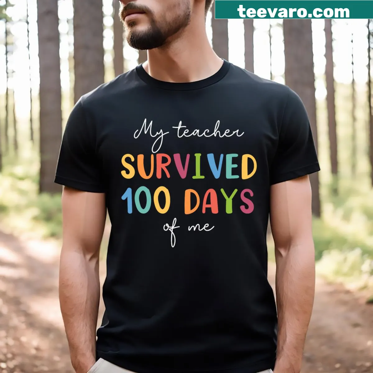 Cute T-shirt celebrating 100 days of school for kids — on a men's t-shirt