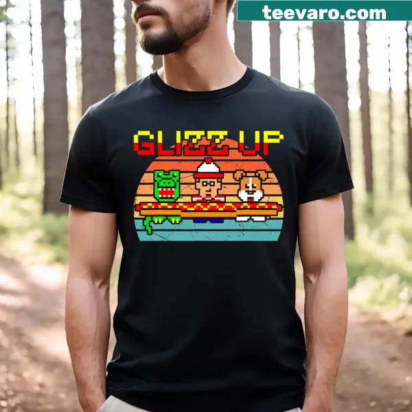 Retro design T-shirt featuring abstract typography