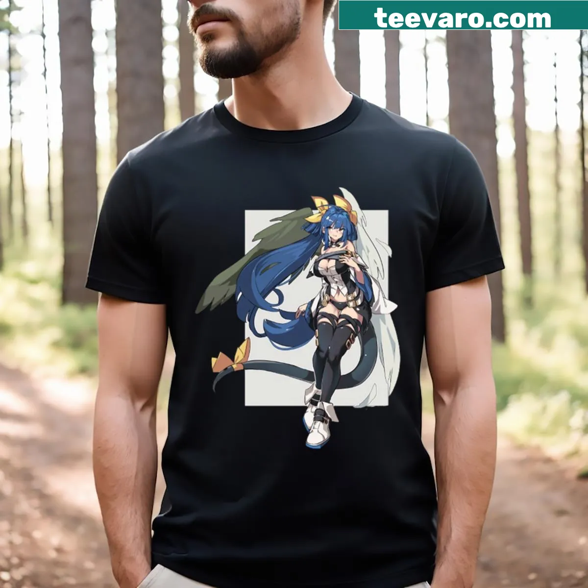 Illustration of Guilty Gear character Dizzy on a t-shirt — on a men's t-shirt