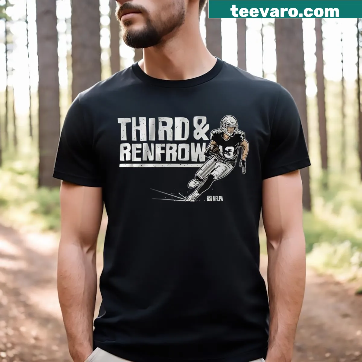 Graphic honoring Hunter Renfrow, inspirational sports design — on a men's t-shirt