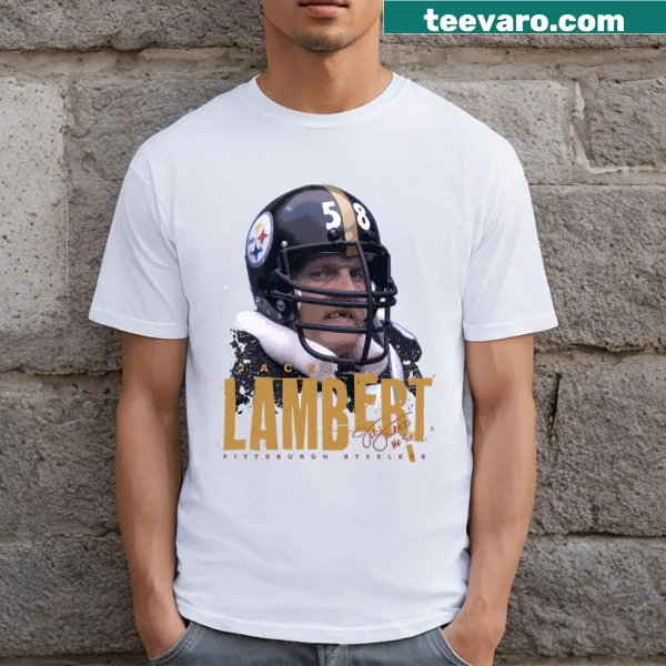 Simple design T-shirt featuring Jack Lambert's name