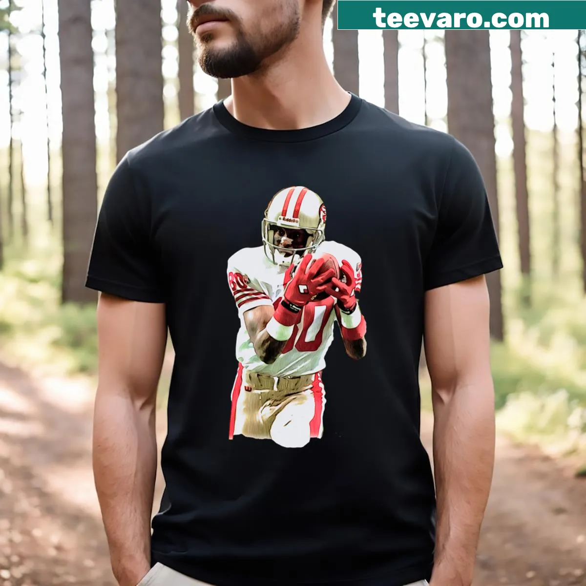 T-shirt celebrating Jerry Rice's football legacy. — on a men's t-shirt