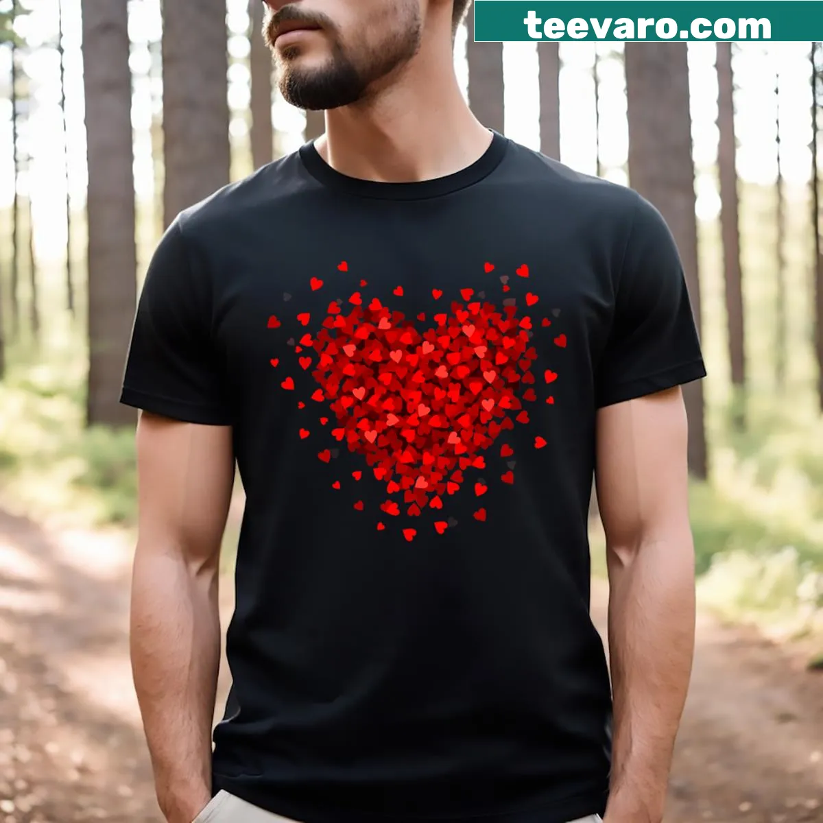 Heart graphic T-shirt for girls on Valentine's Day — on a men's t-shirt