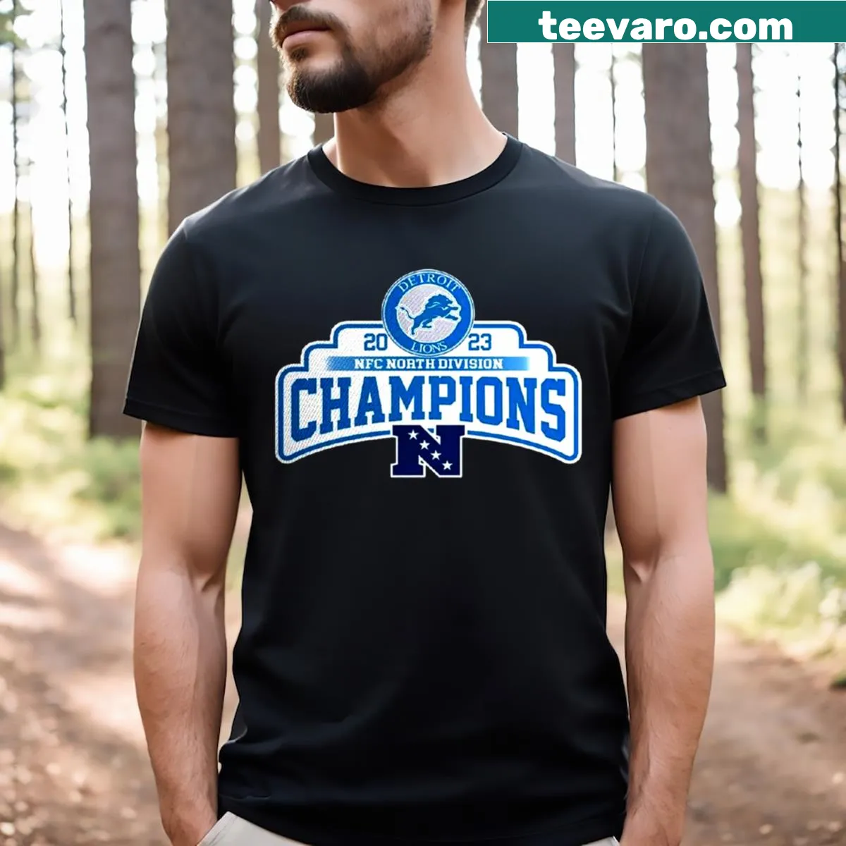 NFC North Champs T-shirt celebrating football team achievements — on a men's t-shirt