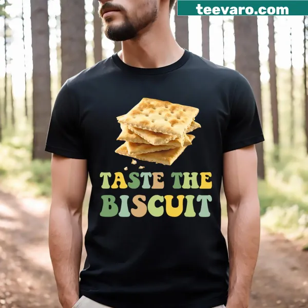 Illustrated biscuit design on a T-shirt for men