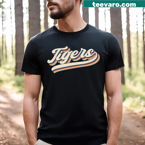 Vintage retro Tigers sports name t-shirt with classic typography