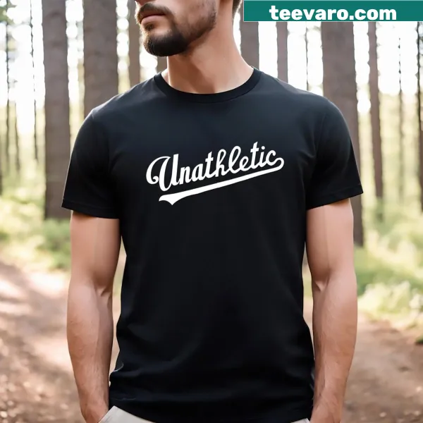 Minimalist T-shirt featuring the phrase 'Unathletic Essential' in a clean design.