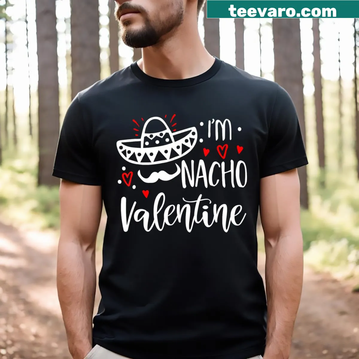 Funny Nacho Valentine t-shirt featuring a nacho chip and playful text — on a men's t-shirt