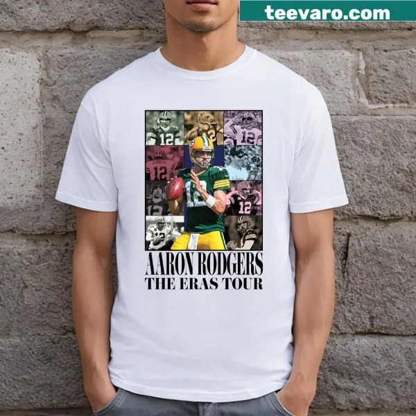 Retro T-shirt featuring Aaron Rodgers and his football journey