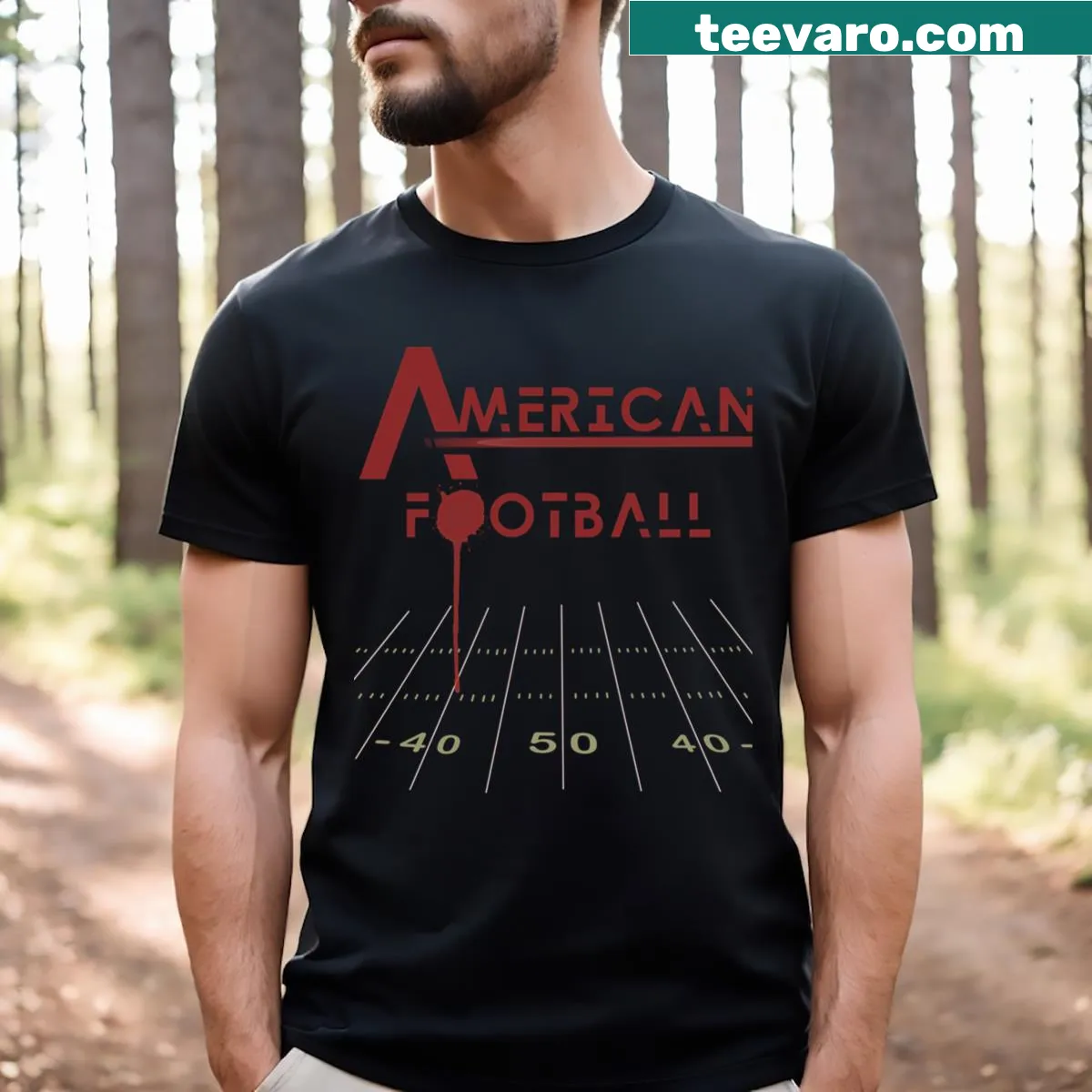 T-shirt with a bold statement about American football. — on a men's t-shirt