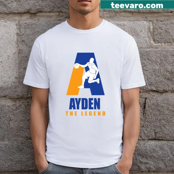 Customizable basketball t-shirt with name and The Legend text