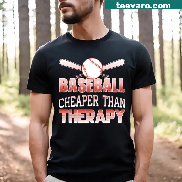Funny baseball-themed therapy t-shirt design