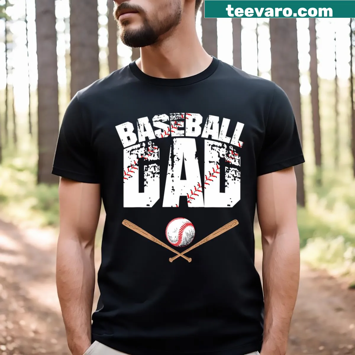 Proud baseball dad t-shirt design for fathers — on a men's t-shirt