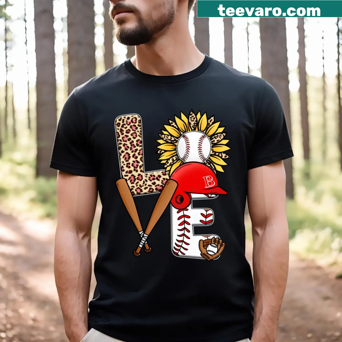 Valentine-themed T-shirt stating 'Baseball Is My Valentine' — on a men's t-shirt
