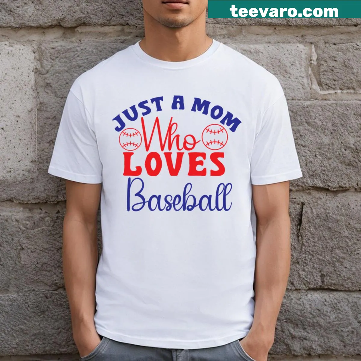 Playful t-shirt for kids featuring the phrase 'Let's Play Ball'. — on a men's t-shirt