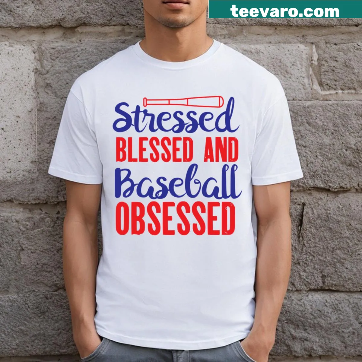 Humorous baseball-themed T-shirt with fun quote — on a men's t-shirt