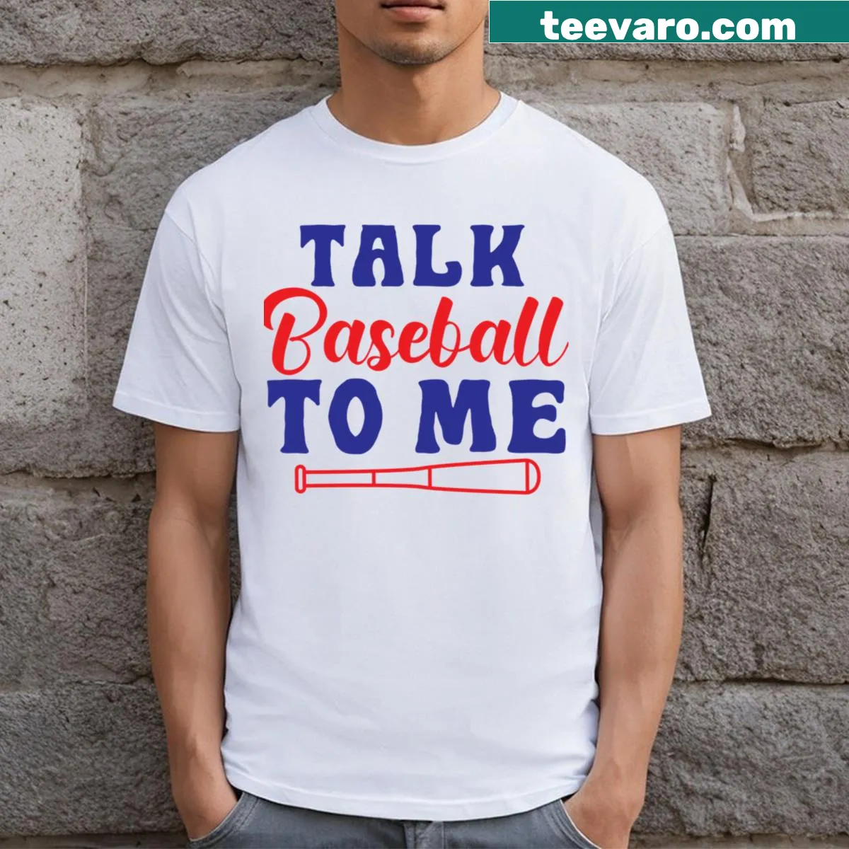 Baseball-themed T-shirt with fun phrase for fans — on a men's t-shirt