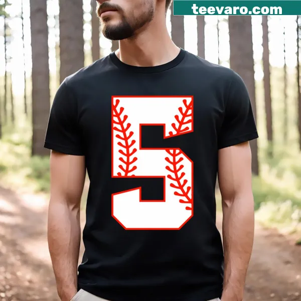 Simple baseball-themed T-shirt featuring the number 5