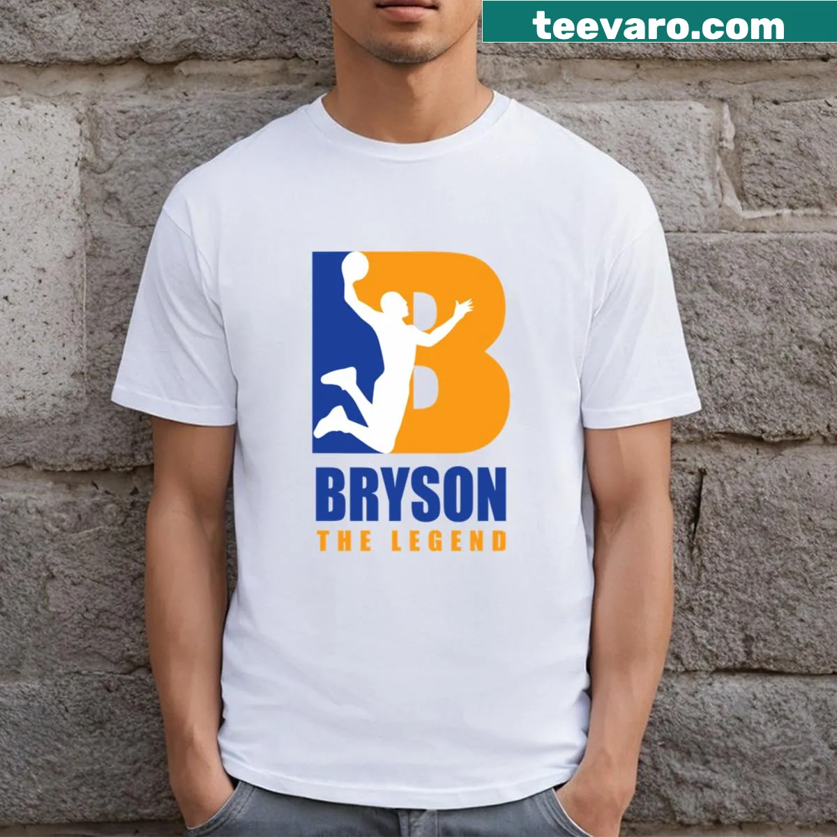 Customizable name with Bryson graphic for basketball enthusiasts — on a men's t-shirt