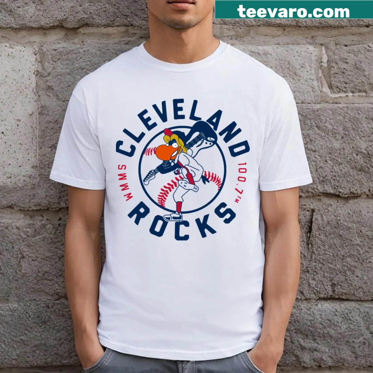 Cleveland-themed t-shirt celebrating baseball culture — on a men's t-shirt