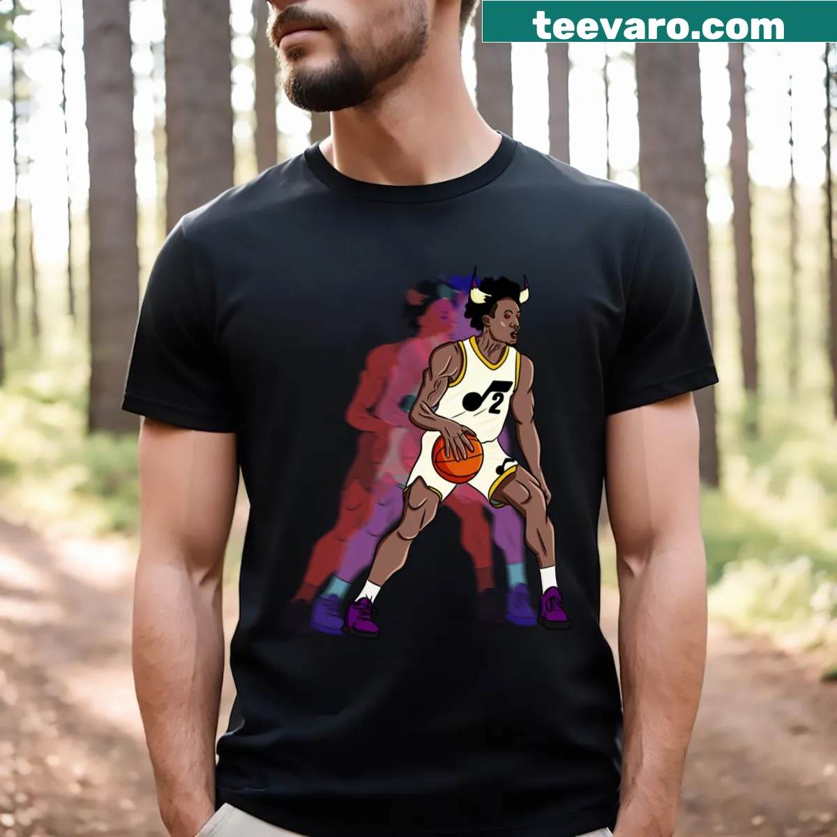 Sports T-shirt featuring 'Yungbull Charge' text in bold typography — on a men's t-shirt