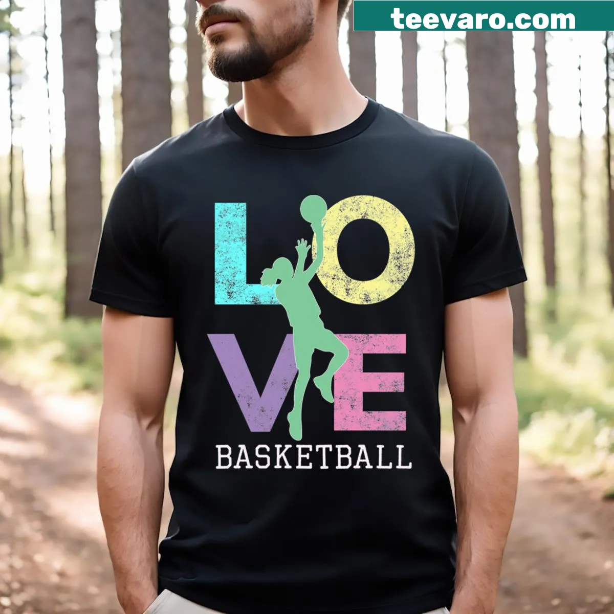 Cute basketball graphic designed for girls on essential t-shirt — on a men's t-shirt