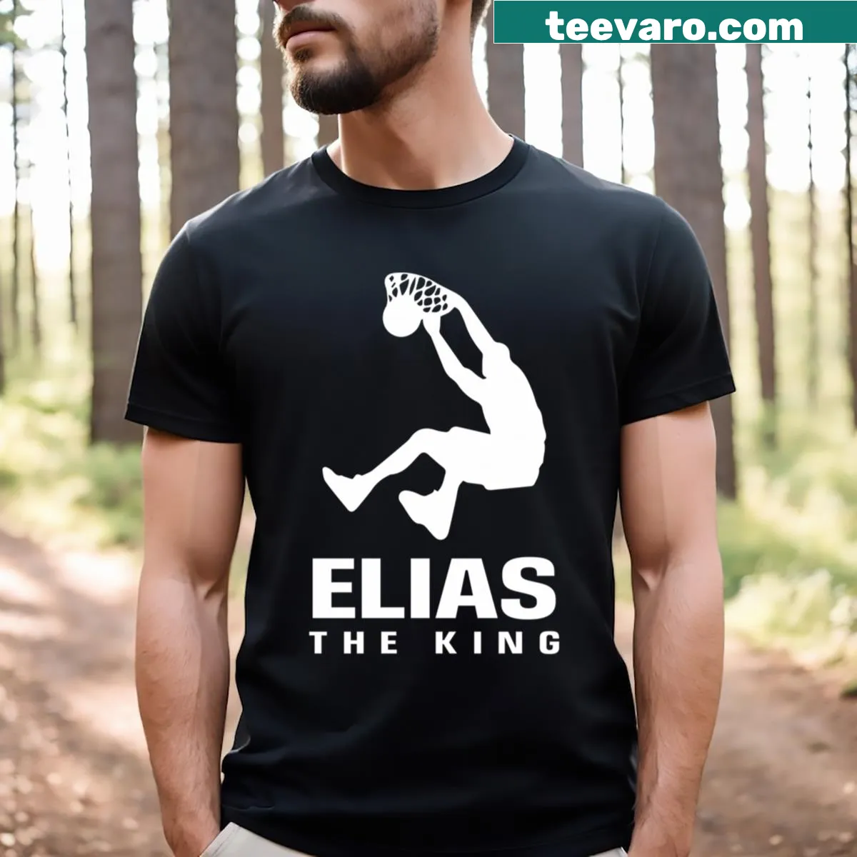 Customizable basketball t-shirt with 'The King' title — on a men's t-shirt