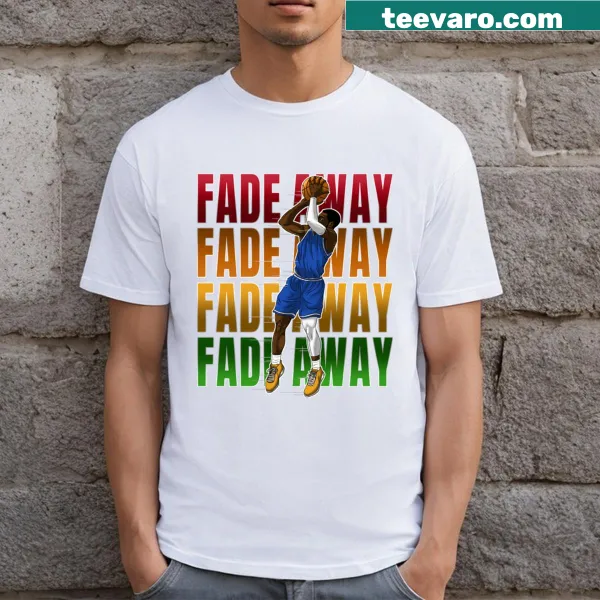 Fadeaway basketball shot themed t-shirt