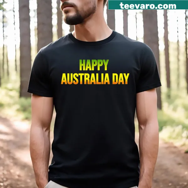 Typography Happy Australia Day Letters T-shirt