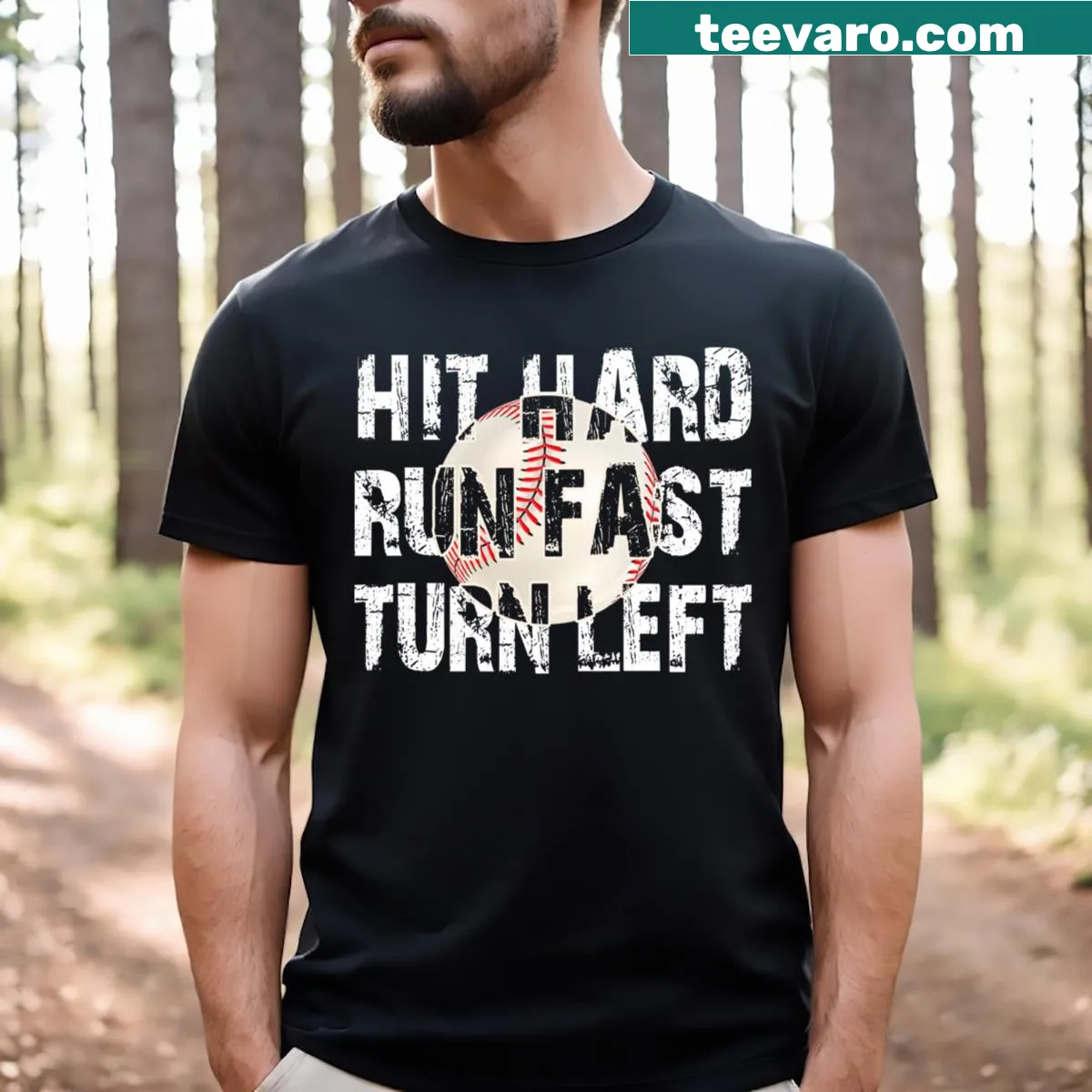Funny baseball quotes t-shirt with humorous slogan — on a men's t-shirt