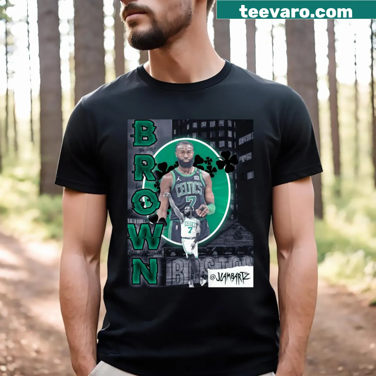 Jaylen Brown City Edition t-shirt featuring basketball-inspired design — on a men's t-shirt