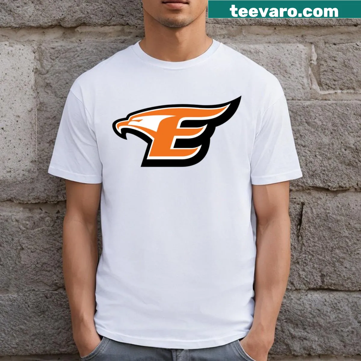 Kbo Hanwha Eagles logo emblem printed on a casual T-shirt — on a men's t-shirt
