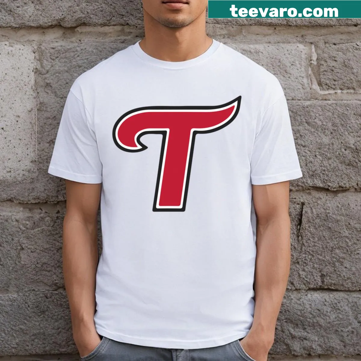 LG Twins logo emblem t-shirt for baseball fans — on a men's t-shirt