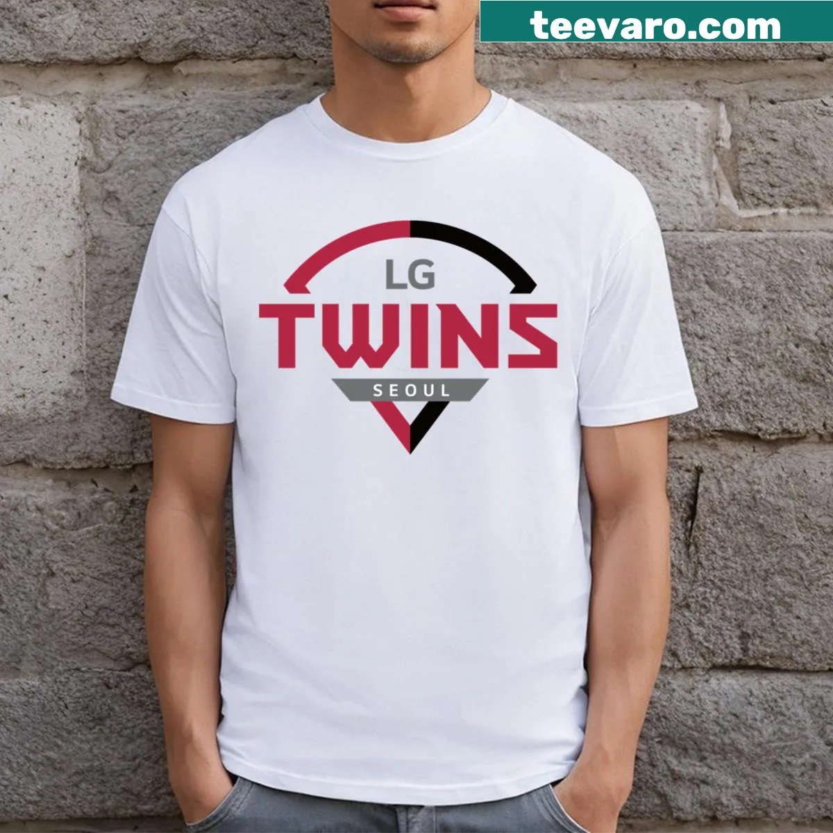 Kbo LG Twins Seoul Logo Emblem T-shirt — on a men's t-shirt