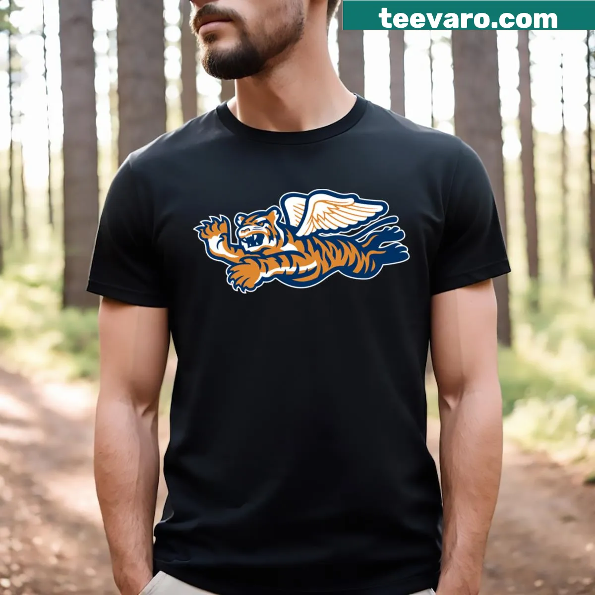 Lakeland Flying Tigers logo design t-shirt — on a men's t-shirt
