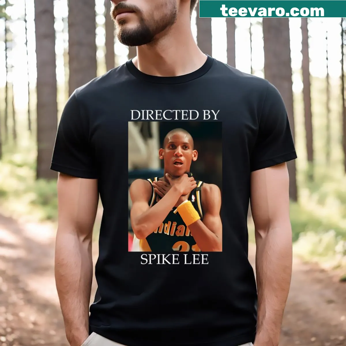 T-shirt featuring Reggie Miller and 'Choke' text — on a men's t-shirt