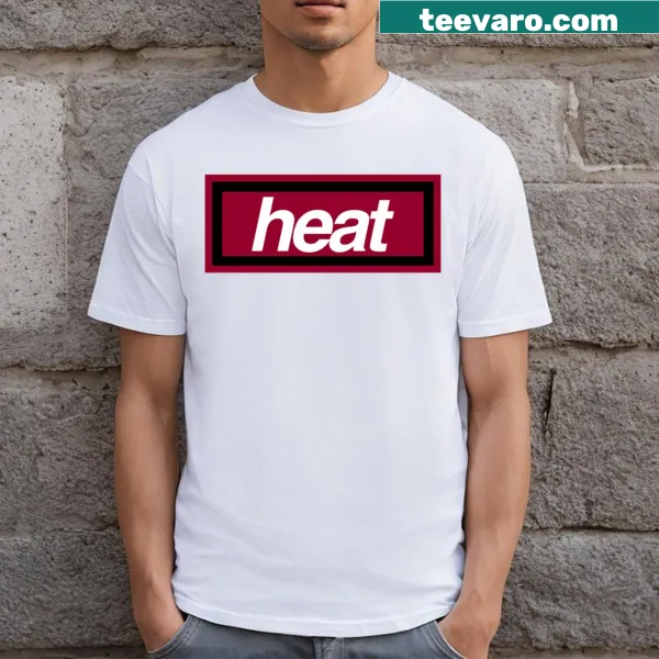 Miami Heat box logo printed T-shirt featuring team emblem