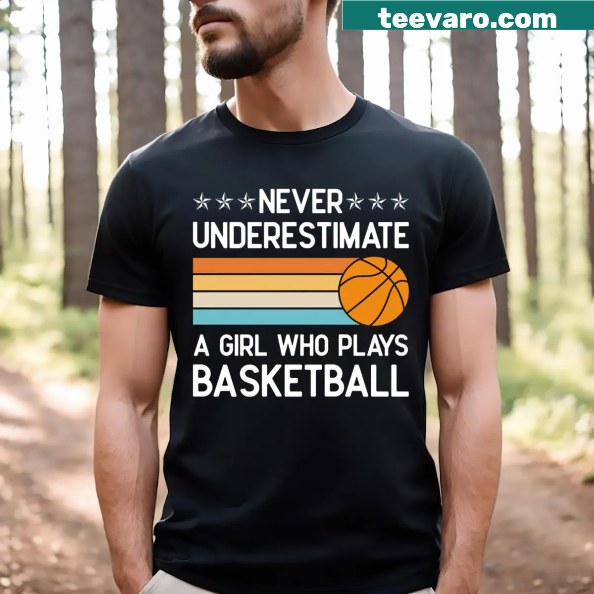 Empowering T-shirt for girls who love basketball — on a men's t-shirt