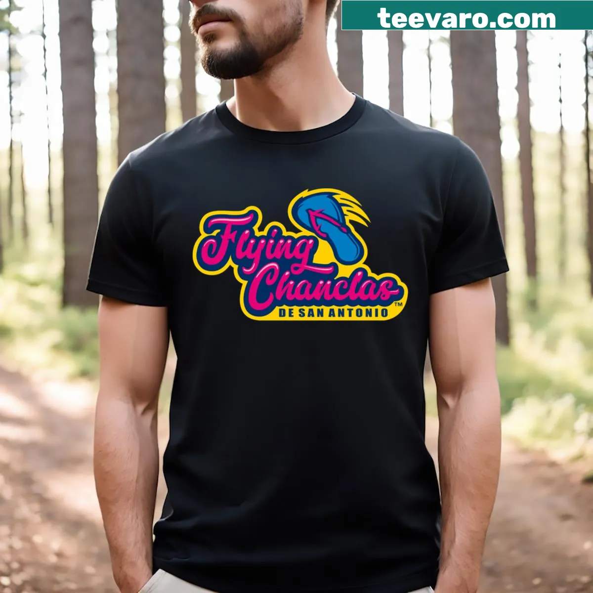 San Antonio Missions essential t-shirt with bold team name — on a men's t-shirt