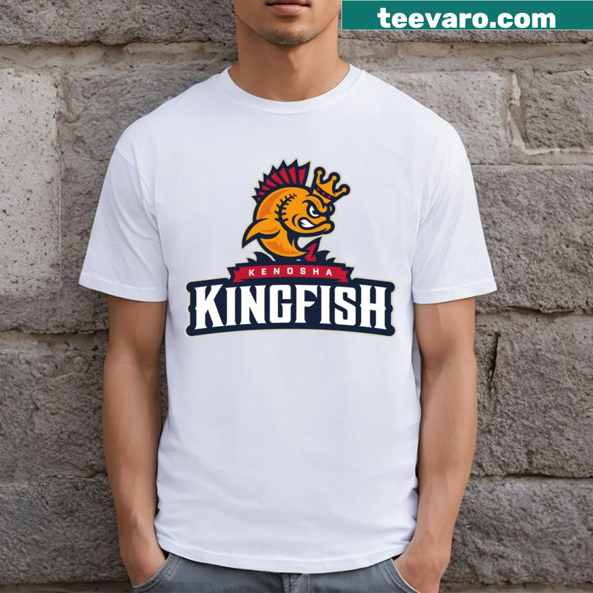 Bold text 'The Kenosha' on local pride t-shirt — on a men's t-shirt