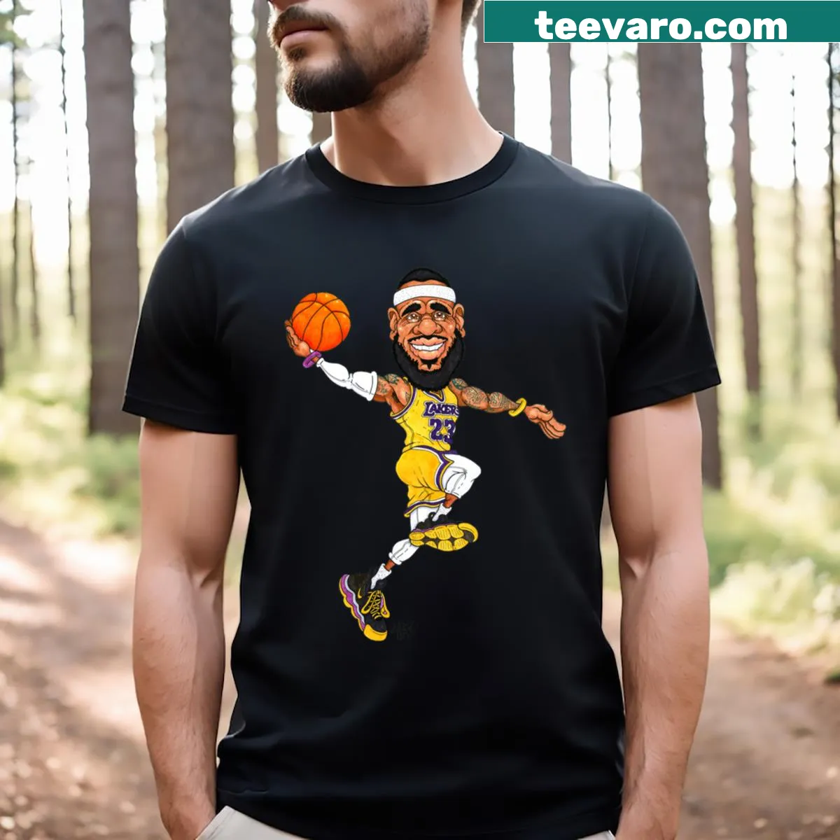 Typographic T-shirt celebrating dads as 'The King' — on a men's t-shirt