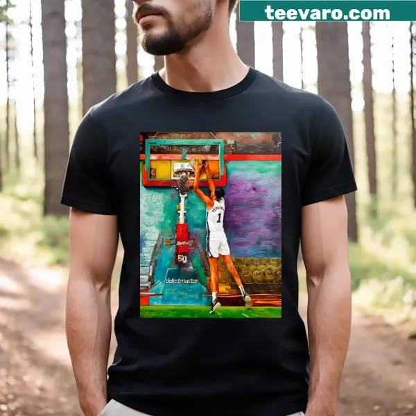 Artistic representation of Victor Wembanyama on a T-shirt