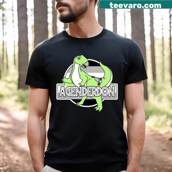 Playful t-shirt featuring Agender Iguanadon design