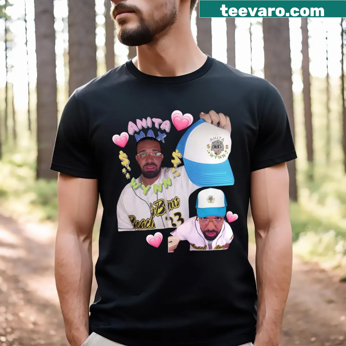 Hand-lettered love graphic t-shirt. — on a men's t-shirt